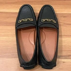 Coach Shoes Coach G2427 Crosby Driver Black Pebbled Leather